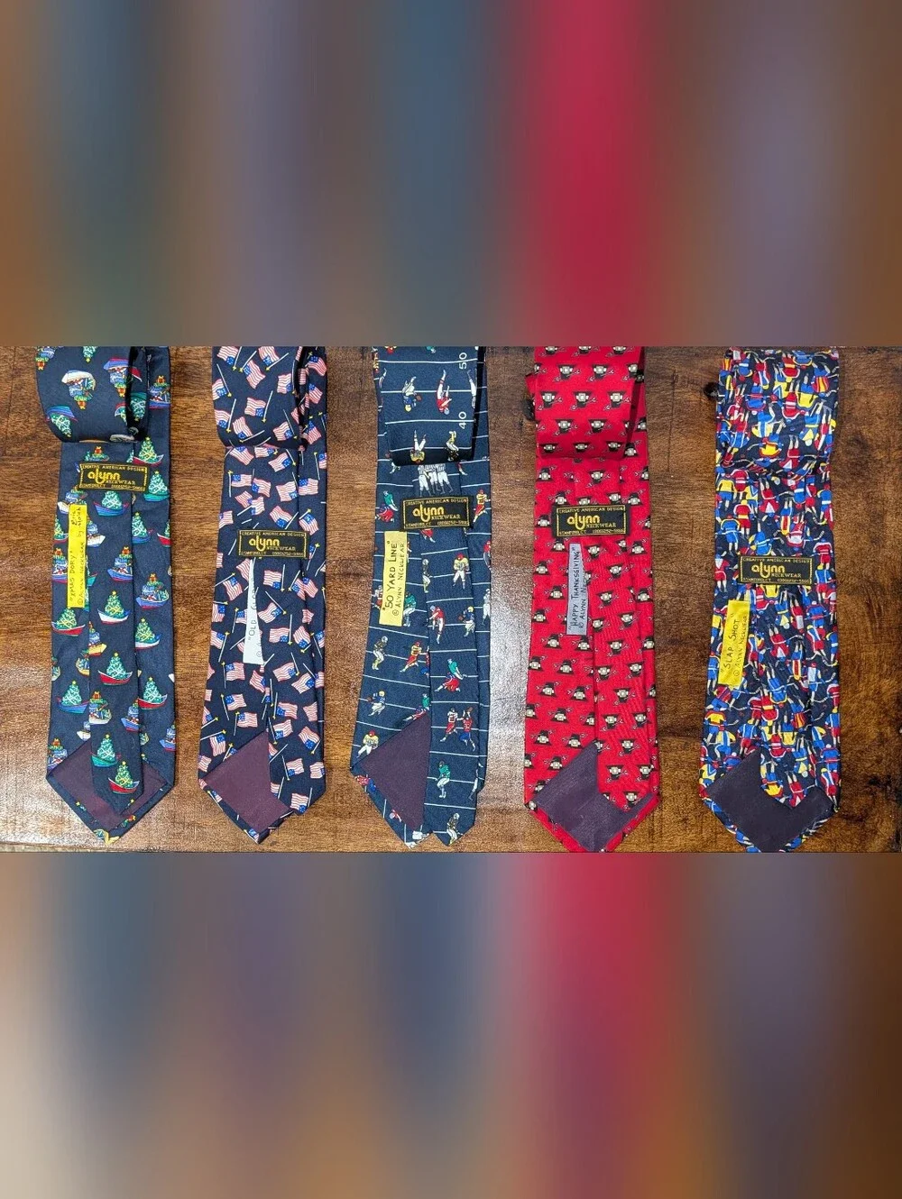 Lot Of 10 Allyn Neckwear VTG 100% Silk Graphic Ties